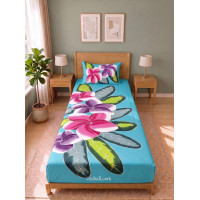 Hand Painted Rayon Bedsheet Set Single Size